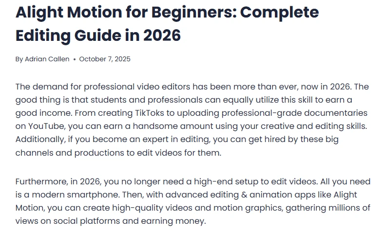 APK niche content sample